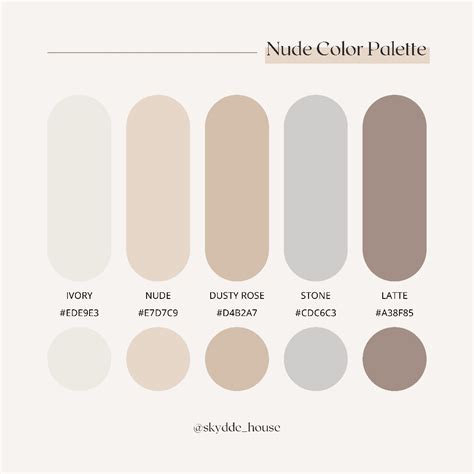 Nude Colour Palette | Nude color palette, Hex color palette, House color palettes