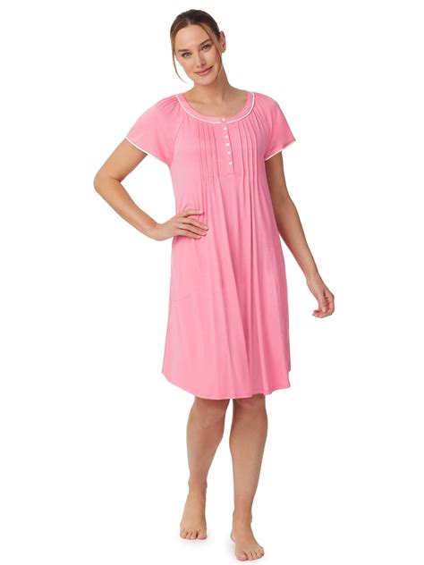 Aria Women’s and Women’s Plus Scoop Neck Henley Nightgown, 40 ...