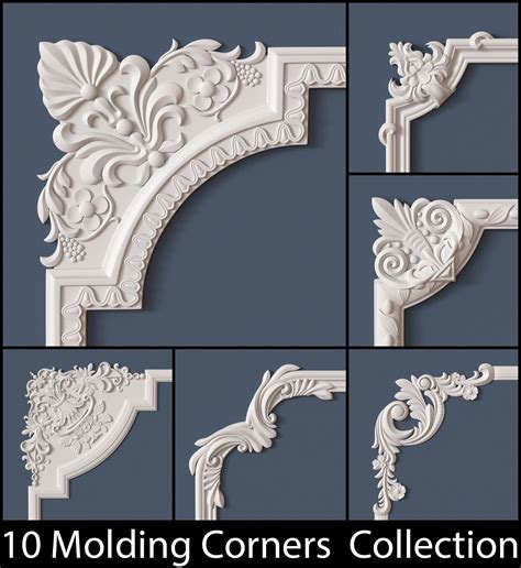 10 Molding Corners Collection | 3D model | Baroque decor, Drawing room ...