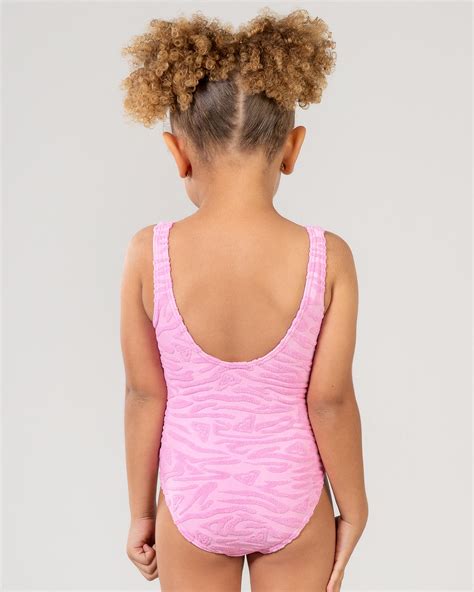 Shop Roxy Toddlers' Marguerite One Piece Swimsuit In Bonbon Animalia ...