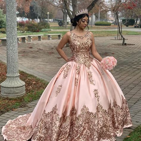Pink And Gold Quinceanera Dresses