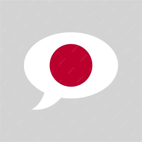 Premium Vector | Speech bubble with flag of japan japanese language ...