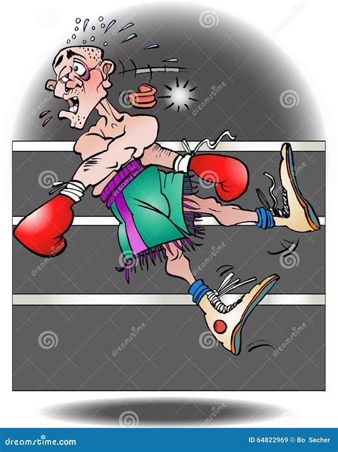 A Illustration of a Boxer Knocked Out Stock Vector - Illustration of ...