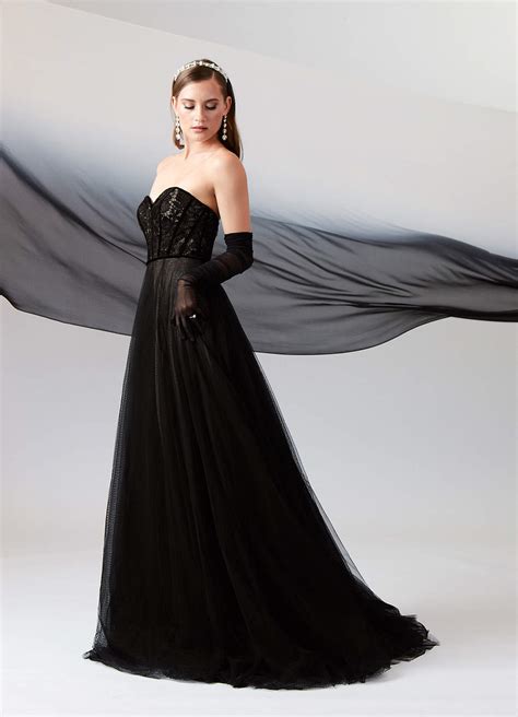 Azazie Persephone Black Nude Ball-Gown Lace Tulle Dress | Azazie