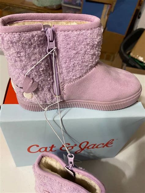 Cat & Jack Size 11 Girls Keely PINK Winter Boots PINK Faux Fur (ages 6 ...
