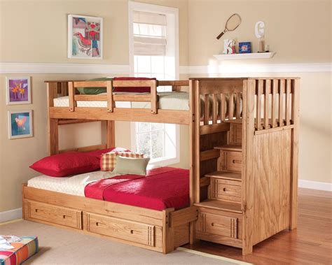 Twin over Full Standard Bunk Bed with Stairway and Underbed Storage ...