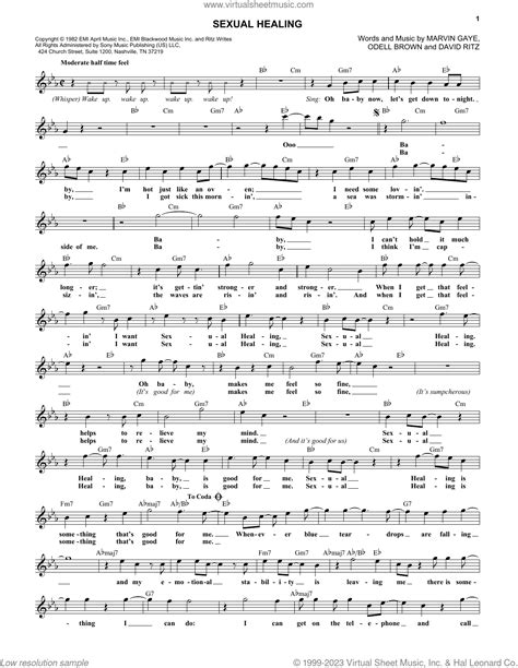 Sexual Healing sheet music (fake book) (PDF-interactive)