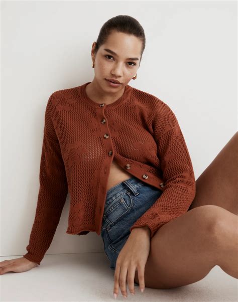 Floral Open-Stitch Cardigan Sweater | Madewell