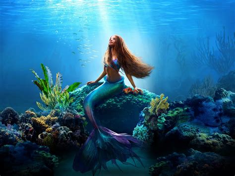 The Little Mermaid 2023: Stunning 4K Ariel Underwater Wallpaper