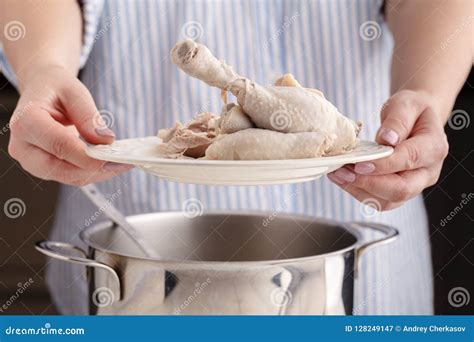 Boiled Chicken Leg Diet stock image. Image of baked - 128249147