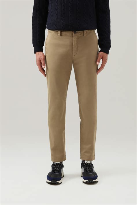 Men's Stretch Cotton Chino Pants Beige | Woolrich USA