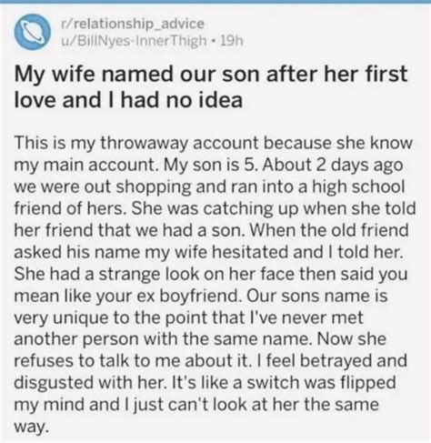 Wife named her son after her first love : r/HolUp