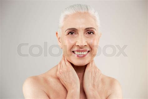 Amazing naked elderly woman posing | Stock image | Colourbox
