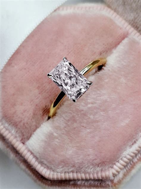 2 Ct Radiant Cut Engagement Rings Radiant Moissanite Ring Radiant Cut ...