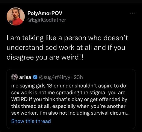 arisa on Twitter: "this dude wants minors to become sex workers so he ...