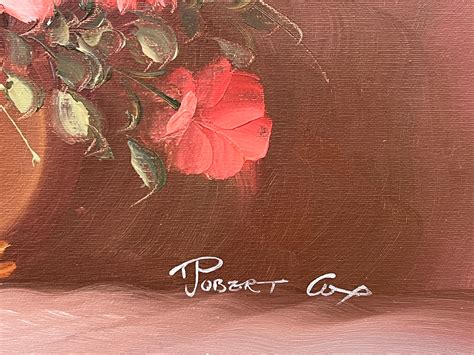 Robert Cox - Still Life of a Vase of Red and White Flowers by 20th ...