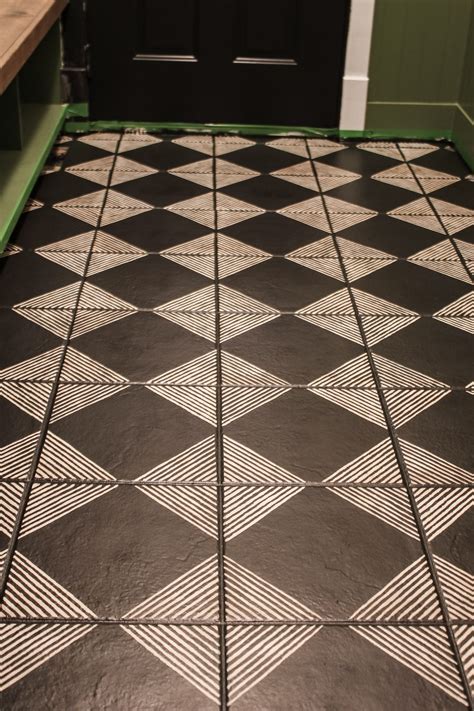 Paint and Stencil Tile Tutorial - Simple DIY | Painting tile floors ...