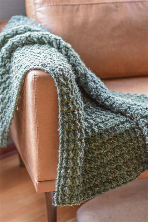 Forest Lodge Chunky Throw Blanket Crochet Pattern - Mama In A Stitch