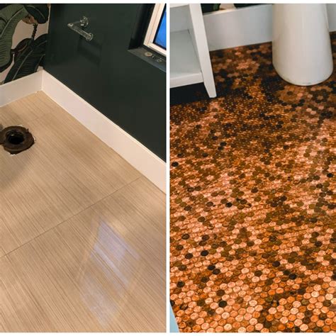 Diy Penny Pennies Tile Floor For Unique Flooring Treatment
