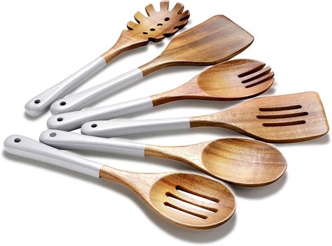 Amazon.com: ROSOS Wooden Spoons For Cooking, 6 Pieces Natural Acacia ...