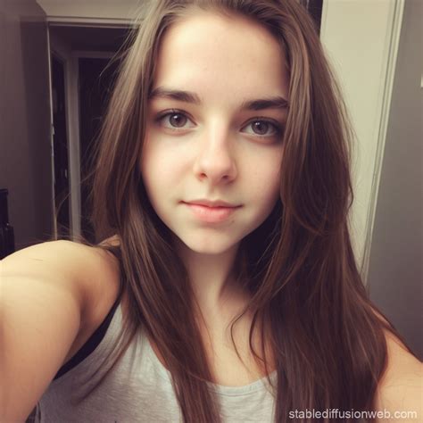 Young Brunette Female Selfie | Stable Diffusion Online