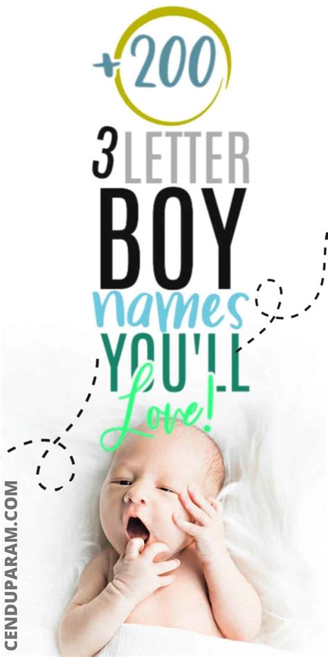 Three Letter Boy Names ( With Meanings) - Cenzerely Yours