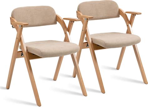 Amazon.com: Sucrever Folding Dining Chairs Set of 2, Foldable Wood ...
