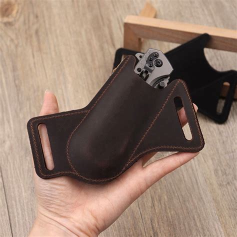 Cowhide Knife Sheath Under $5 ! Yrmaups Durable EDC Folding Knife ...