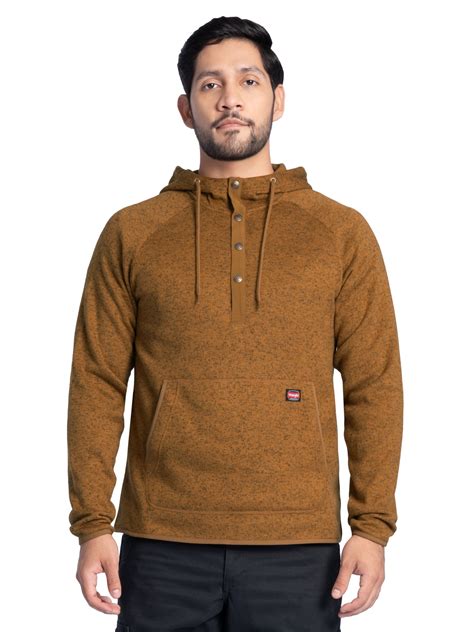 Wrangler Workwear Men's and Big Men's Sweater Fleece Mock Neck Hoodie ...