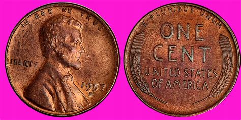 USA 1 Cent 1957 „D” Pénzverde Denver Örökös67 / U1030 za 1000.00HUF-ért ...