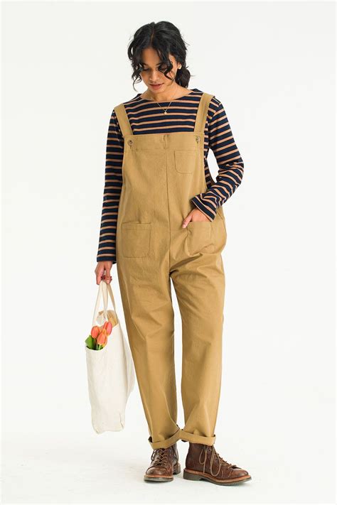 Kyoko Cotton Dungaree, Wood | Cotton dungaree, Dungarees, Casual fits