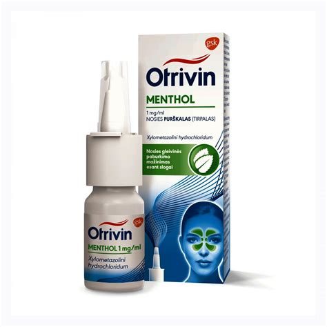 Otrivin (Otrivine) Menthol Adult Nasal Spray 10 ml. Relieves Allergic ...