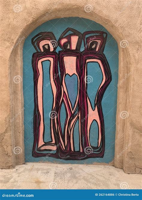 Dubai, UAE - November 20, 2022: Wall Art in Al Seef Heritage Village on the Dubai Creek ...