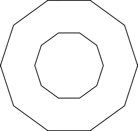 Concentric Ten Sided Polygon, vintage illustration. 13521301 Vector Art ...