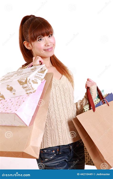Shopping addiction stock image. Image of female, asian - 44210449