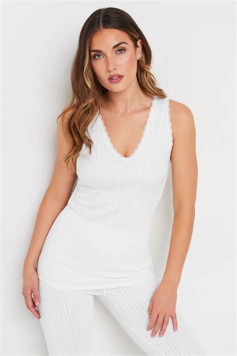 LTS Tall Women's White Thermal Vest Top | Long Tall Sally