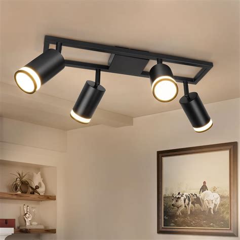 Dehobo LED Kitchen Ceiling Lights GU10, Black Ceiling Spotlights 4 ...