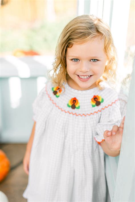 Blue Check Turkey Smocked Dress I Poppy Kids Co | Turkey dress, Girls ...