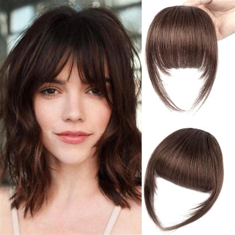 Amazon.com: Clip in Bangs 100% Human Hair Bangs Clip in Hair Extensions ...