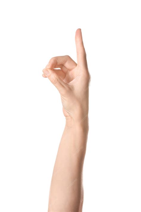 Premium Photo | Hand showing letter D on white. Sign language alphabet