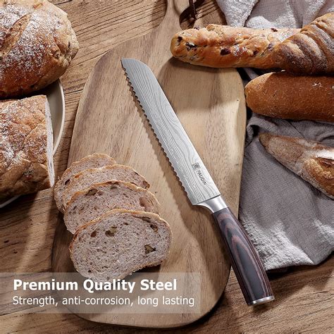 PAUDIN | Bread Knife 8 inch Serrated Knife | Ultra Sharp German High ...