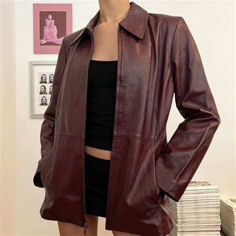 vintage 90s leather blazer jacket 90s 2000s vintage... - Depop | Womens ...