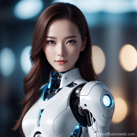 Stunning Female Artificial Intelligence Robot | Stable Diffusion Online