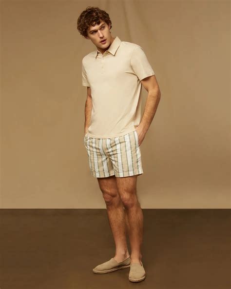 Onia Beige & Green Stripe Poplin Short – Taelor.Style