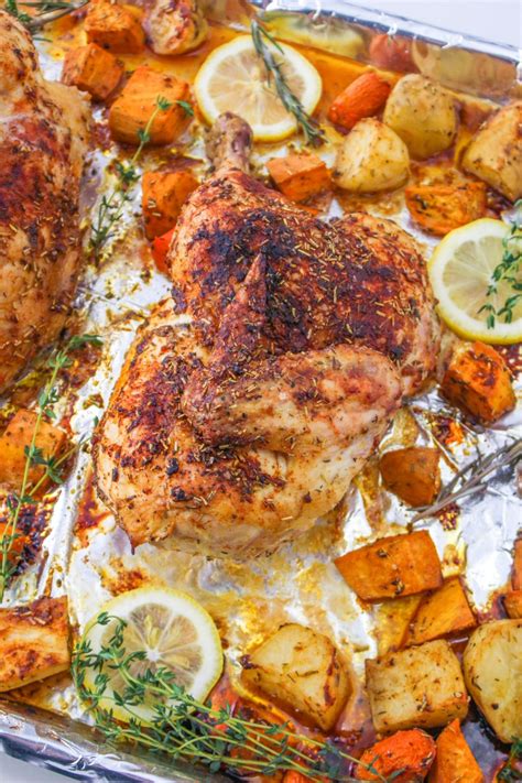 Easy Sheet Pan Roasted Half Chicken Recipe - The Foodie Affair