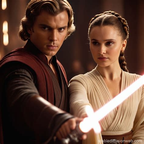 Princess Amidala and Anakin with Star Wars Sword and Gun | Stable ...
