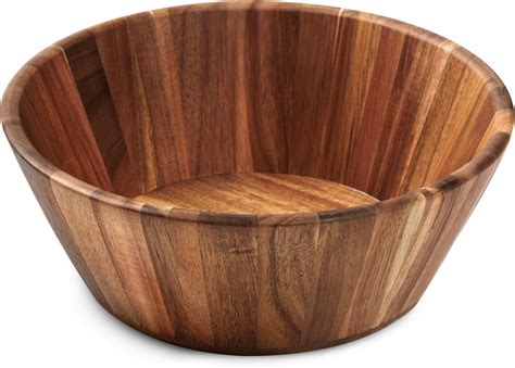 Amazon.com | Wooden Salad Bowl Wooden Snack Serving Bowl Round Salad ...
