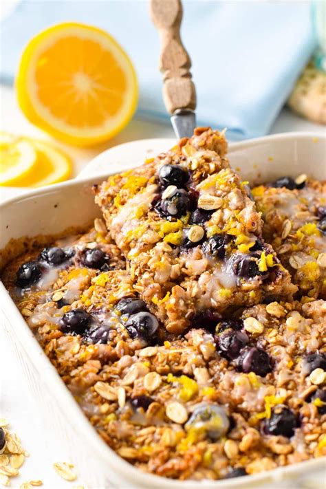 Lemon Blueberry Baked Oatmeal - The Conscious Plant Kitchen