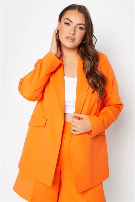 YOURS – Figurbetonter Blazer "Curve" in Orange in großen Größen | Yours ...