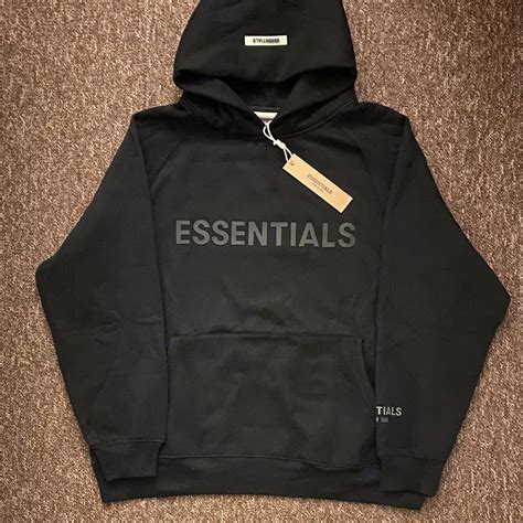 Black Essentials Hoodie Size Small - Open To... - Depop